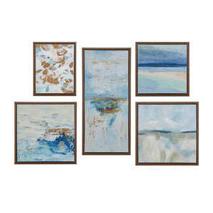 Madison Park Blue Horizon Modern/Contemporary 5-piece Gallery Framed Canvas Wall Art Set MP95C-0179A Blue Multi