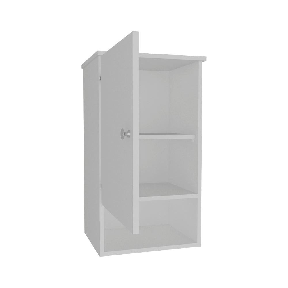 English Elm Medicine Cabinet Porto White - Engineered Wood Bath Storage, Soft-Close Door, 3 Shelves, Slim Design B092P238698