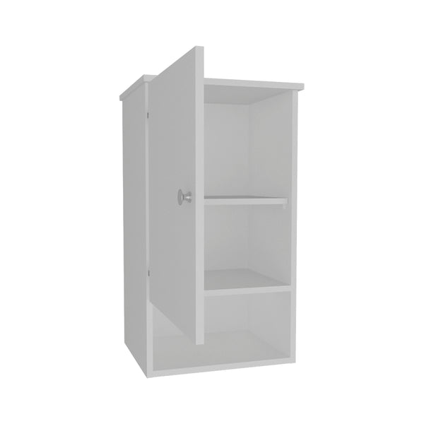 English Elm Medicine Cabinet Porto White - Engineered Wood Bath Storage, Soft-Close Door, 3 Shelves, Slim Design B092P238698