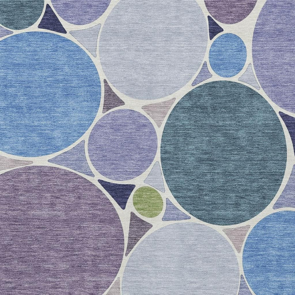 HomeRoots 8 Ft X 10 Ft Geometric Polyester Area Rug Washable Indoor Outdoor Plum Lavender 728567