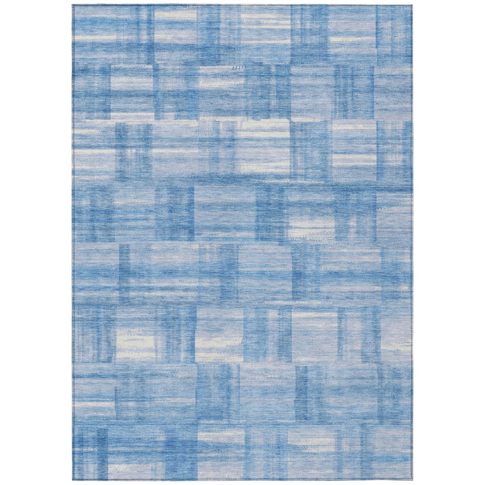 HomeRoots 10x14 Striped Polyester Area Rug Washable Indoor Outdoor Patio Family Spaces 728593