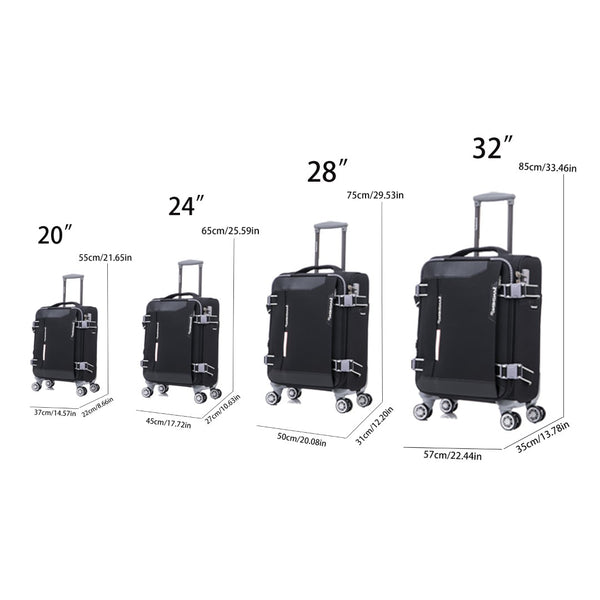 English Elm Softside Expandable Spinner Luggage Set Four Piece Lightweight Travel Collection Black T3292P343396