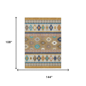 Southwestern Washable Polyester Area Rug for Indoor Outdoor Patios Entryways and Living Rooms