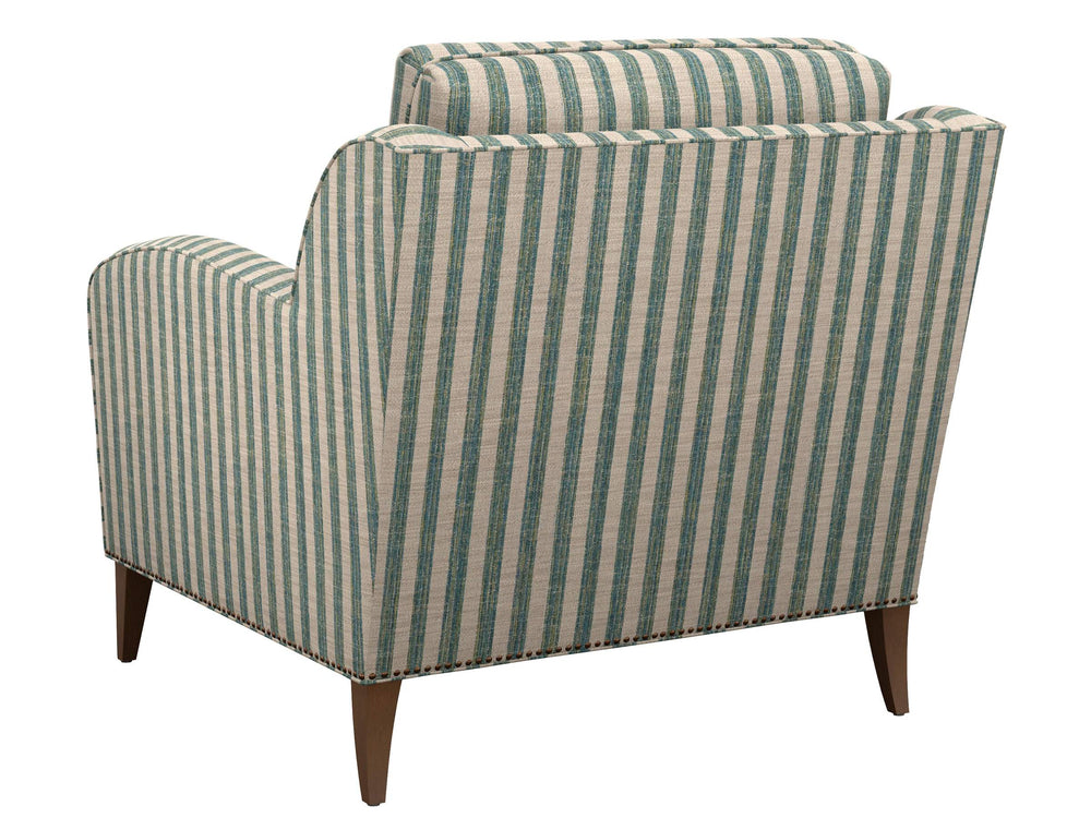 Lexington Coconut Grove Resort Style Upholstered Accent Chair with Down Cushions and Nailhead Trim Detail Blue/Aqua 7287-11-70