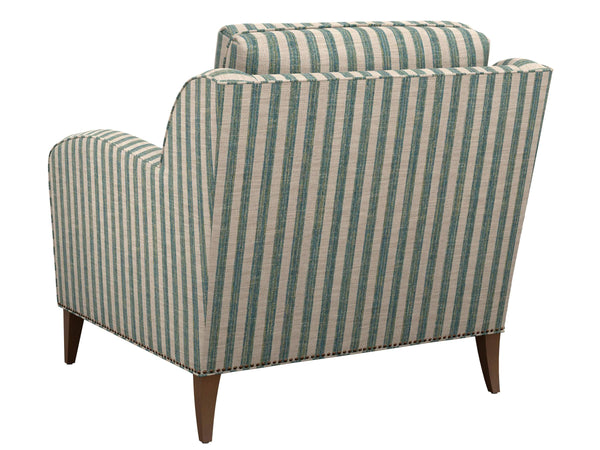 Lexington Coconut Grove Resort Style Upholstered Accent Chair with Down Cushions and Nailhead Trim Detail Blue/Aqua 7287-11-70