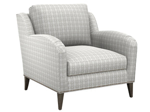 Lexington Coconut Grove Resort Style Upholstered Accent Chair with Down Cushions and Nailhead Trim Detail White/Ivory 7287-11-74