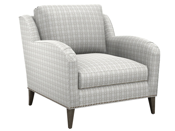 Lexington Coconut Grove Resort Style Upholstered Accent Chair with Down Cushions and Nailhead Trim Detail White/Ivory 7287-11-74