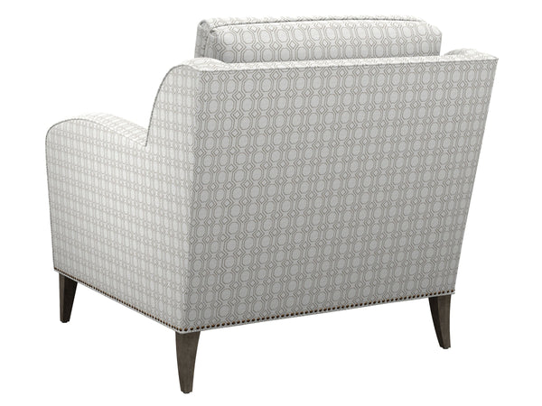 Lexington Coconut Grove Resort Style Upholstered Accent Chair with Down Cushions and Nailhead Trim Detail White/Ivory 7287-11-74
