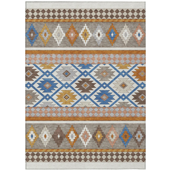 HomeRoots 10 X 14 Southwestern Geometric Washable Polyester Area Rug for Indoor Outdoor Use 728707