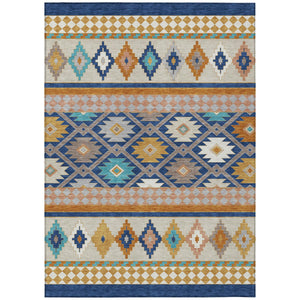 Southwestern Geometric Washable Polyester Area Rug for Stylish Indoor Outdoor Living Spaces