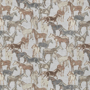 Equestrian Horse Motif Polyester Area Rug Machine Washable for Indoor Outdoor Living Spaces