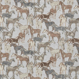 Equestrian Horse Motif Polyester Area Rug Machine Washable for Indoor Outdoor Living Spaces