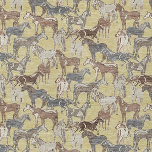 Horse Motif Washable Polyester Area Rug for Farmhouse Indoor Outdoor Patios and Living Rooms