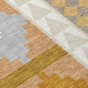 8 Ft X 10 Ft Southwestern Geometric Polyester Area Rug for Indoor Outdoor Spaces