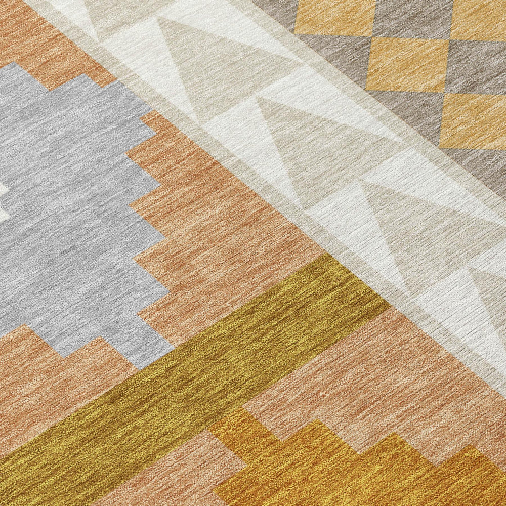 10 Ft Southwestern Geometric Washable Polyester Area Rug for Patio and Living Room
