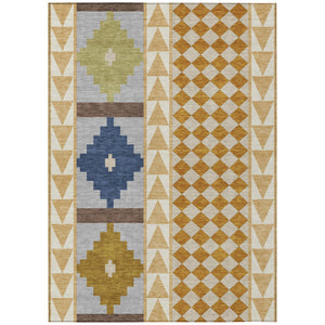 Southwestern Polyester Area Rug Washable Indoor Outdoor Low Pile Patio and Living Room Decor