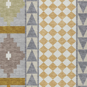 Southwestern Polyester Area Rug Washable Indoor Outdoor for Patios Entryways and Living Rooms