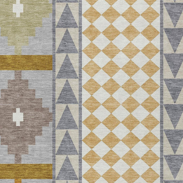 Southwestern Polyester Area Rug Washable Indoor Outdoor for Patios Entryways and Living Rooms