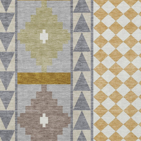 Southwestern Polyester Area Rug Washable Indoor Outdoor for Patios Entryways and Living Rooms