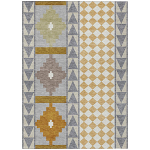 HomeRoots Southwestern Polyester Area Rug Washable Indoor Outdoor for Patios Entryways and Living Rooms 9' x 12' 728862