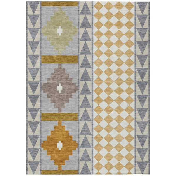 HomeRoots Southwestern Polyester Area Rug Washable Indoor Outdoor for Patios Entryways and Living Rooms 9' x 12' 728862
