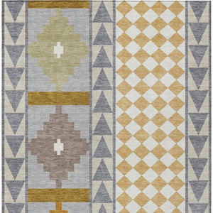 Southwestern Polyester Area Rug Washable Indoor Outdoor for Patios Entryways and Living Rooms