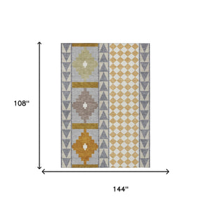 Southwestern Polyester Area Rug Washable Indoor Outdoor for Patios Entryways and Living Rooms