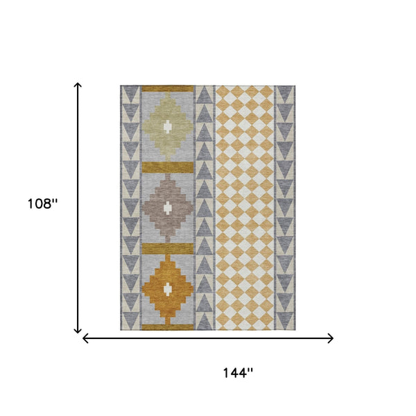 Southwestern Polyester Area Rug Washable Indoor Outdoor for Patios Entryways and Living Rooms