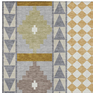 Southwestern Polyester Area Rug Washable Indoor Outdoor for Patios Entryways and Living Rooms