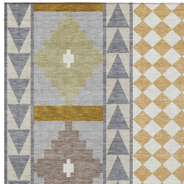 Southwestern Polyester Area Rug Washable Indoor Outdoor for Patios Entryways and Living Rooms