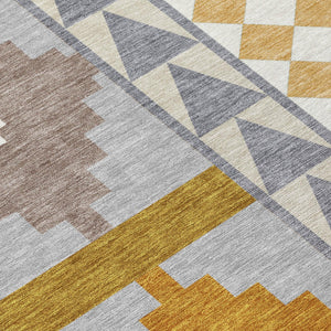 Southwestern Polyester Area Rug Washable Indoor Outdoor for Patios Entryways and Living Rooms