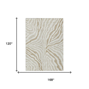 Washable Zebra Print Polyester Area Rug Low Pile for Indoor Outdoor Patios and Living Rooms