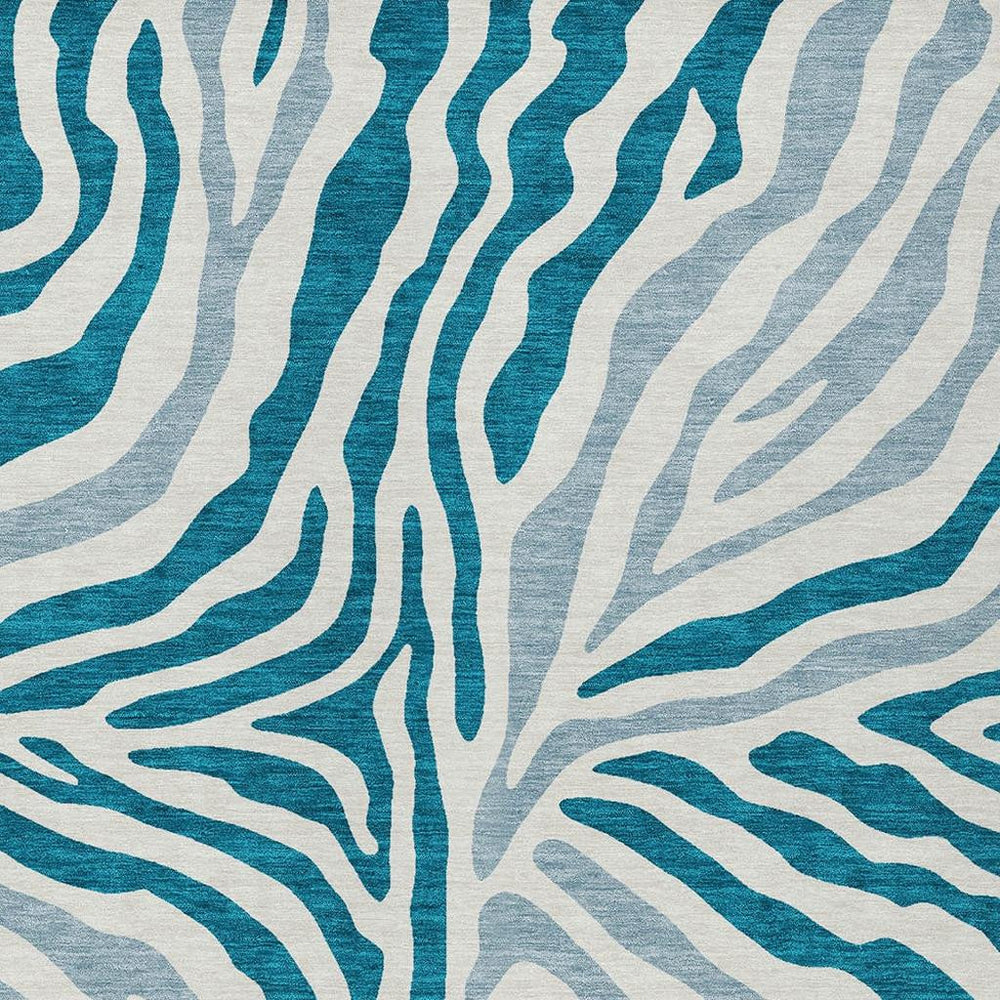 HomeRoots Zebra Print Washable Polyester Area Rug for Indoor Outdoor Patio and Living Room Spaces 5' x 8' 728919