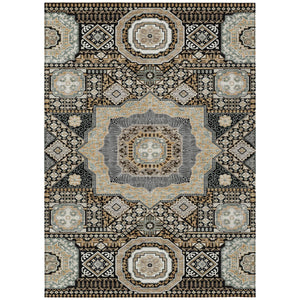 Oriental Polyester Area Rug Washable Uv Resistant Indoor Outdoor Slip Felt Back