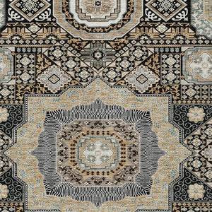 Oriental Polyester Area Rug Washable Uv Resistant Indoor Outdoor Slip Felt Back