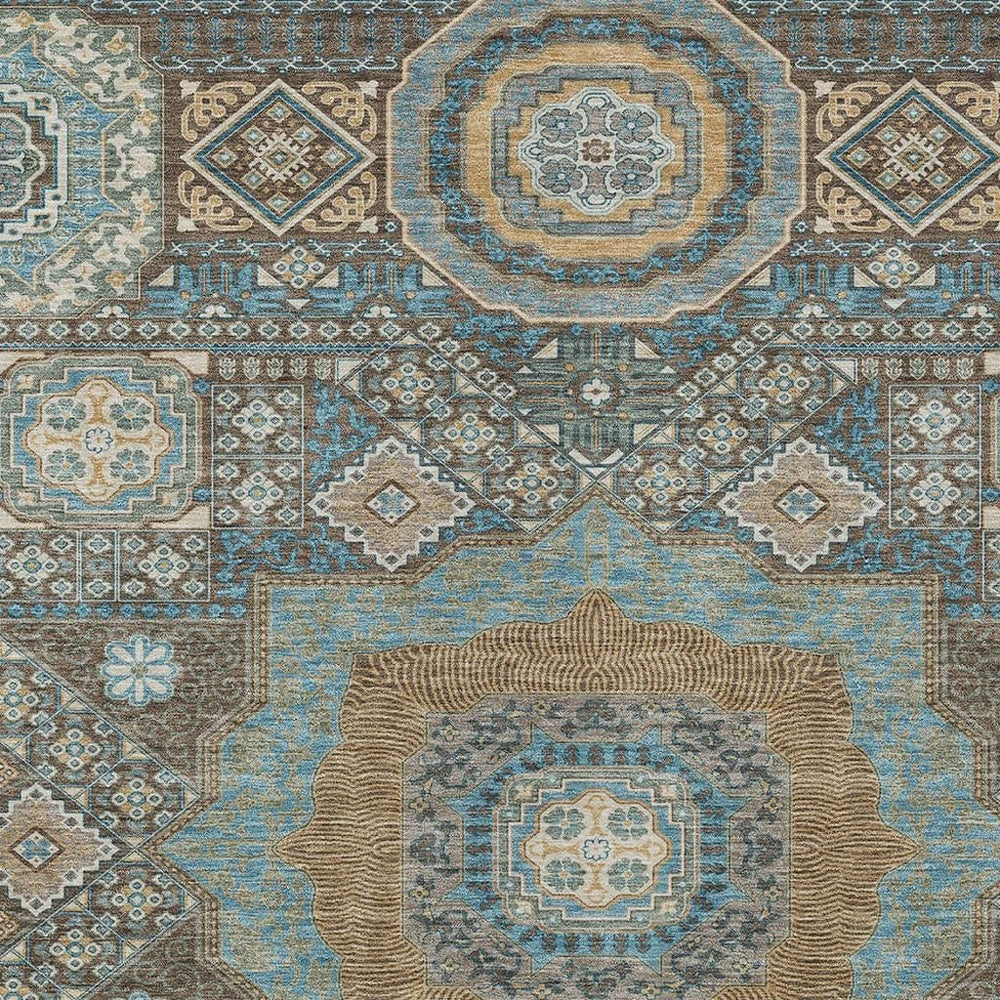 HomeRoots Oriental Polyester Area Rug Machine Washable Indoor Outdoor Traditional Pattern for Any Room 8' x 10' 728993