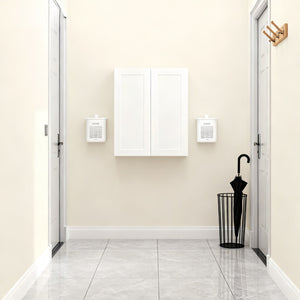 English Elm White Shaker Solid Wood Wall Cabinet Soft Close Double Door Adjustable Kitchen Storage W5662P465992