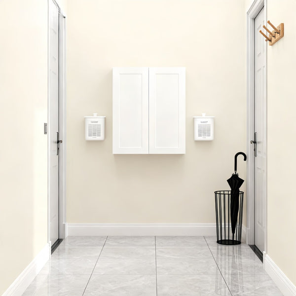 English Elm White Shaker Solid Wood Wall Cabinet Soft Close Double Door Adjustable Kitchen Storage W5662P465992