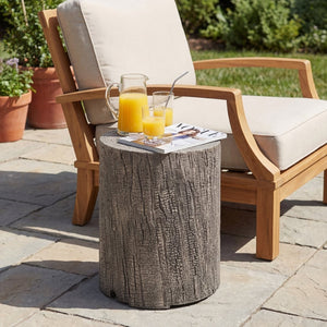 English Elm 16x20 Mgo Concrete Look Outdoor Side Table with Hidden Propane Tank Storage N772P289185G