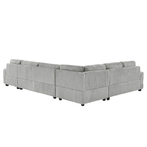 English Elm 101.2" Modular Chenille Sectional Sofa with Tufted Cushions and Deep Seating for Living Room N719S001691E