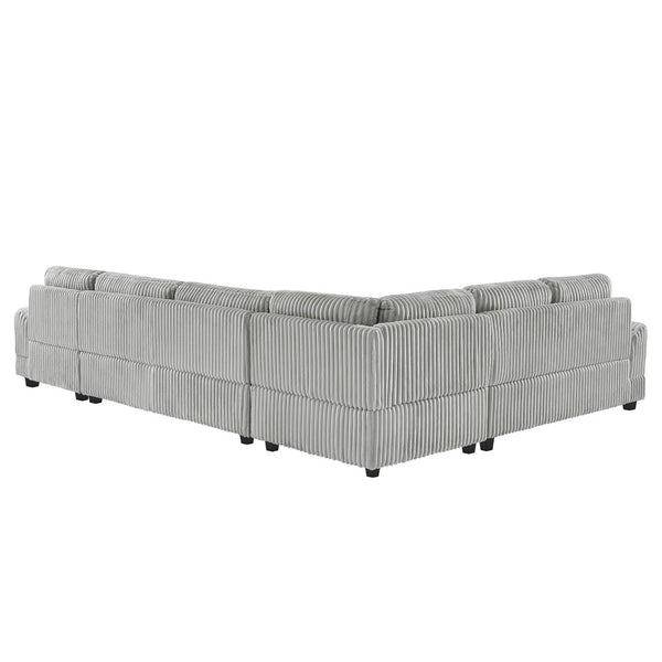 English Elm 101.2" Modular Chenille Sectional Sofa with Tufted Cushions and Deep Seating for Living Room N719S001691E