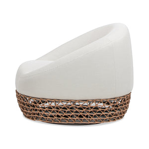 English Elm Jennifer Taylor Home - Willow Luxurious 35.5" Deep Seating Patio Armchair with Golden Brown Wicker Frame and Wheat Beige Olefin Upholstery B2719P305699