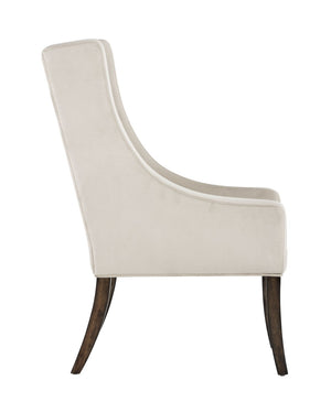 Sunpan AIDEN Dining Armchair - Oversized Wing-Back Design in Soft Piccolo Prosecco with Oak Legs 102754