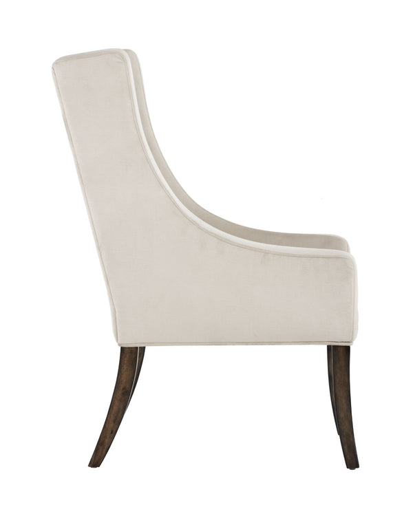 Sunpan AIDEN Dining Armchair - Oversized Wing-Back Design in Soft Piccolo Prosecco with Oak Legs 102754