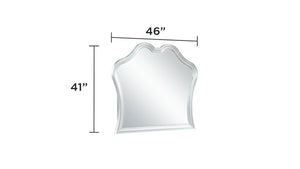 English Elm Eros Silver 4Pc Queen Bedroom Set with Upholstered Button-Tufted Headboard, 9-Drawer Dresser, USB B009S01617