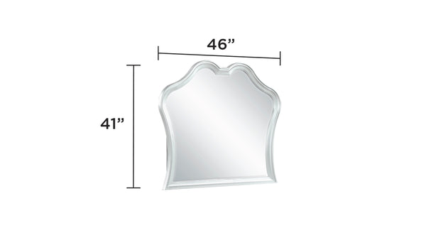 English Elm Eros Silver 4Pc Queen Bedroom Set with Upholstered Button-Tufted Headboard, 9-Drawer Dresser, USB B009S01617