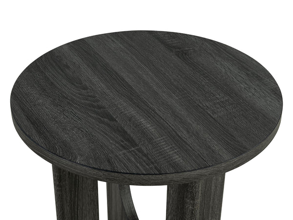 English Elm Contemporary 3-Piece Round Table Set: Stylish Coffee & End Tables With Cross-Arch Base In Gray Finish B2741P395102