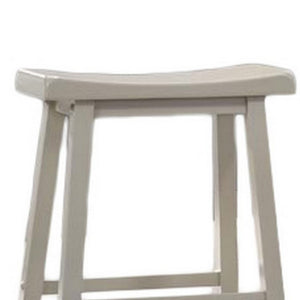 English Elm 24 Inch Backless Saddle Seat Counter Stools Set of 2 Solid Wood Kitchen Island Seating B056P416827