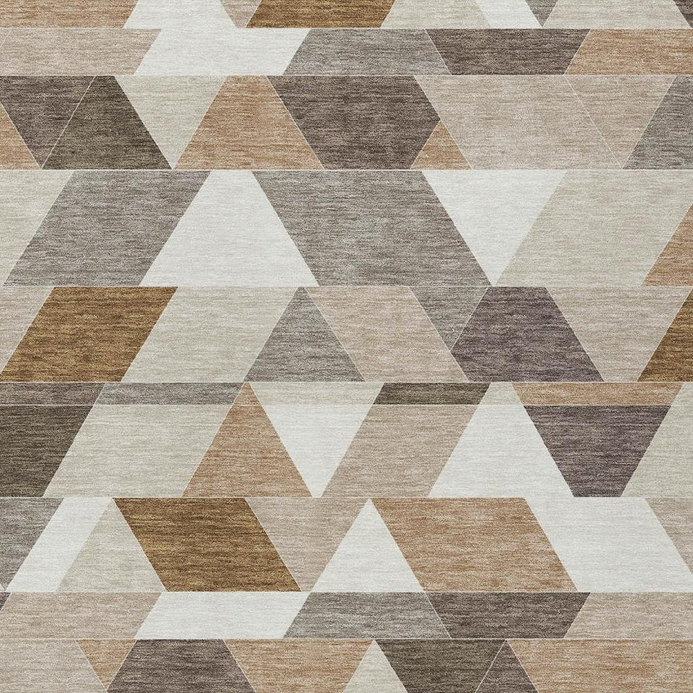 5 Ft X 8 Ft Machine Washable Geometric Polyester Rug for Patio or Living Room