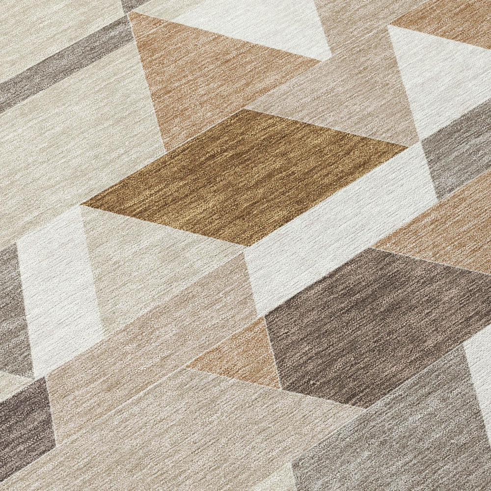 5 Ft X 8 Ft Machine Washable Geometric Polyester Rug for Patio or Living Room